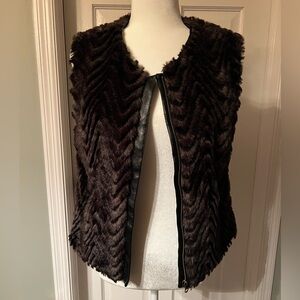 Sanctuary Faux Fur and Leather Vest-Size Medium